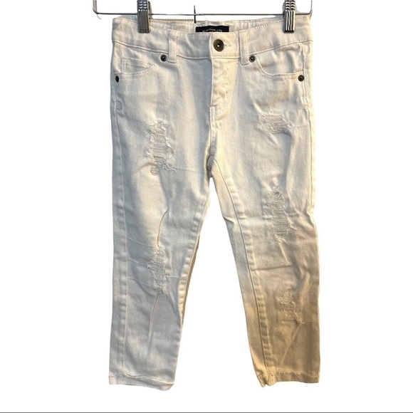 Lucky Brand Distressed Cropped Denim Jeans White Girl's Size‎ 10 - Picture 1 of 5